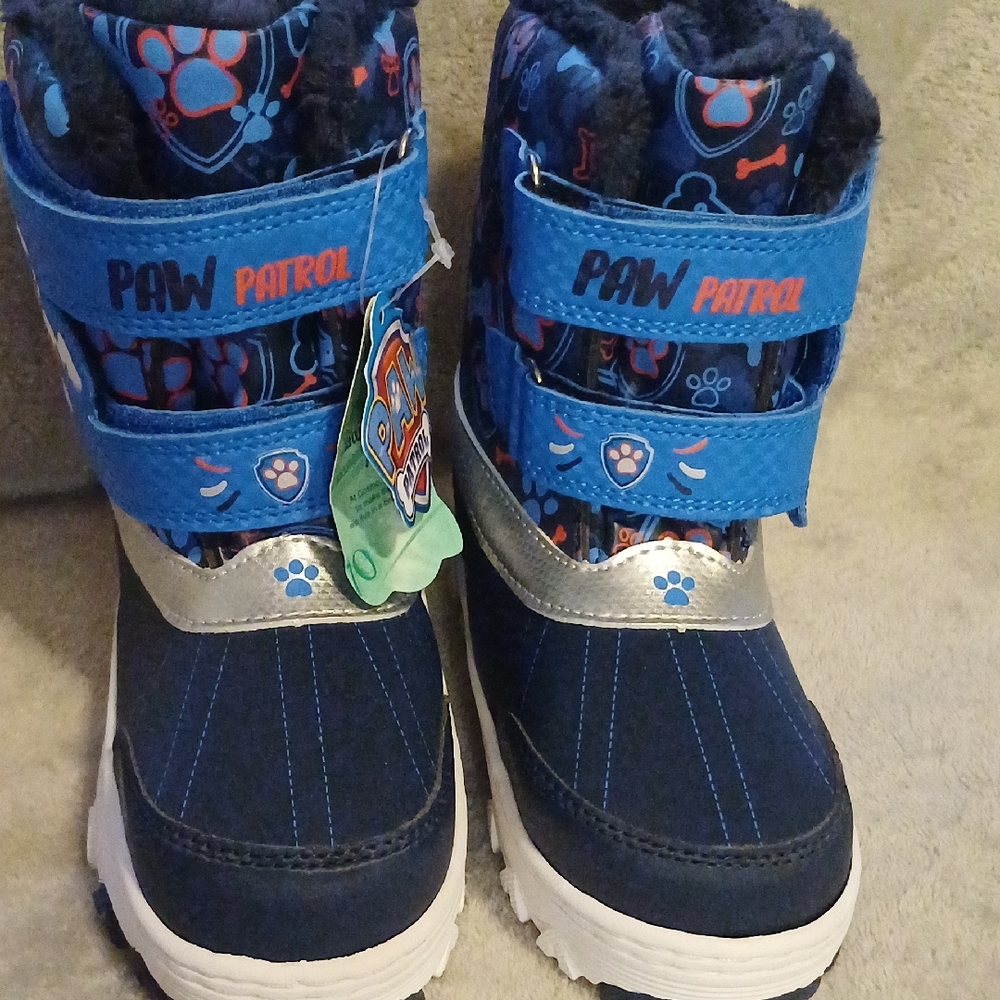 Paw Patrol Kids Blue and Silver Snow Boots